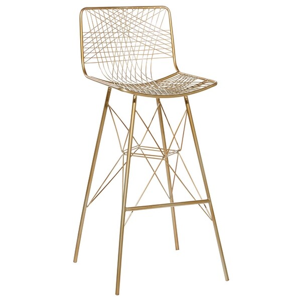 Shop Geometric Gold Metal Bar Stool, 21" x 44" - 21 x 21 x 44